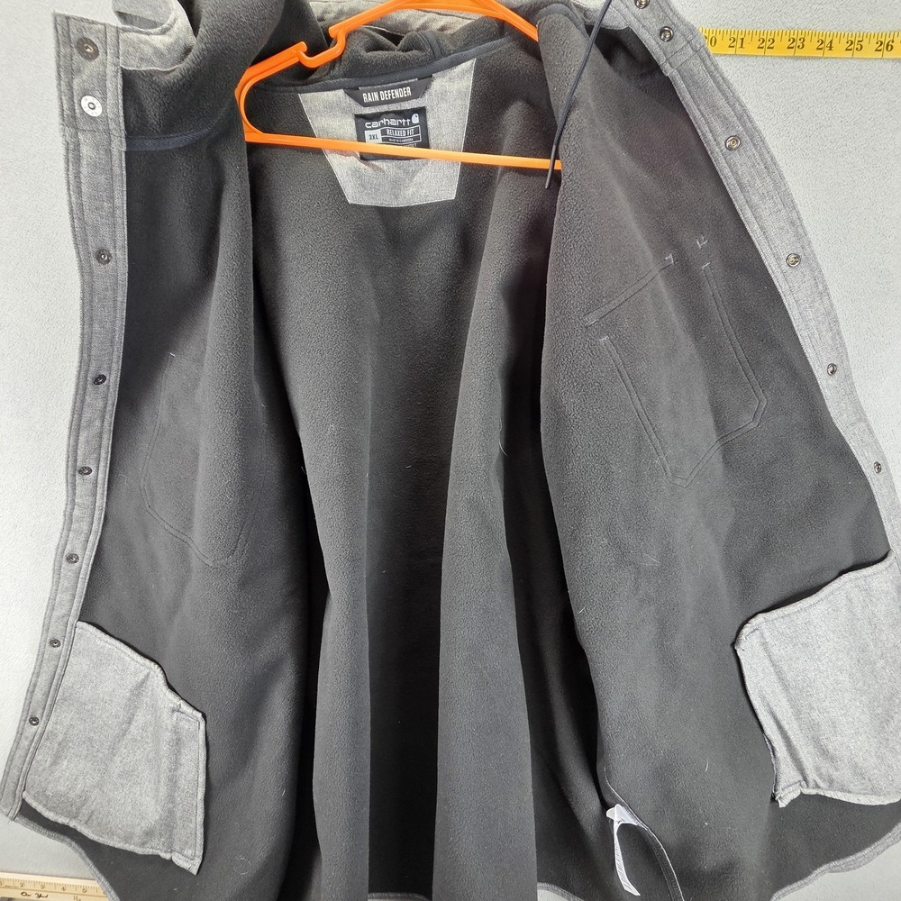 Carhartt Jacket Mens 3XL Gray Rain Defender Relaxed Fit Heavyweight TJ5022-M - Picture 3 of 9